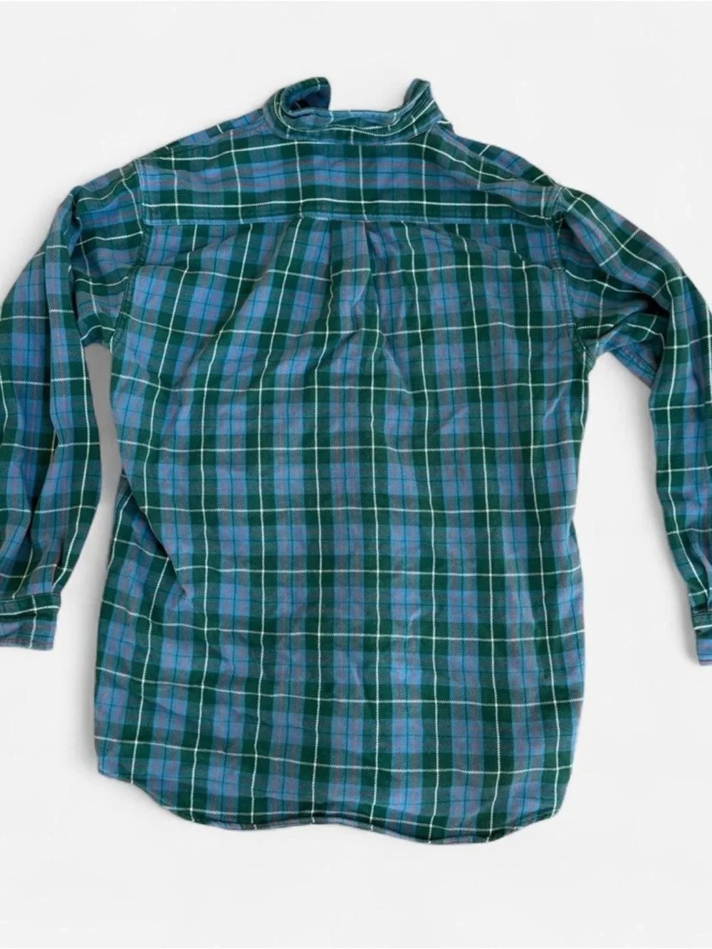 J.Crew vintage blue plaid heavyweight cotton button up - Picture 4 of 5
